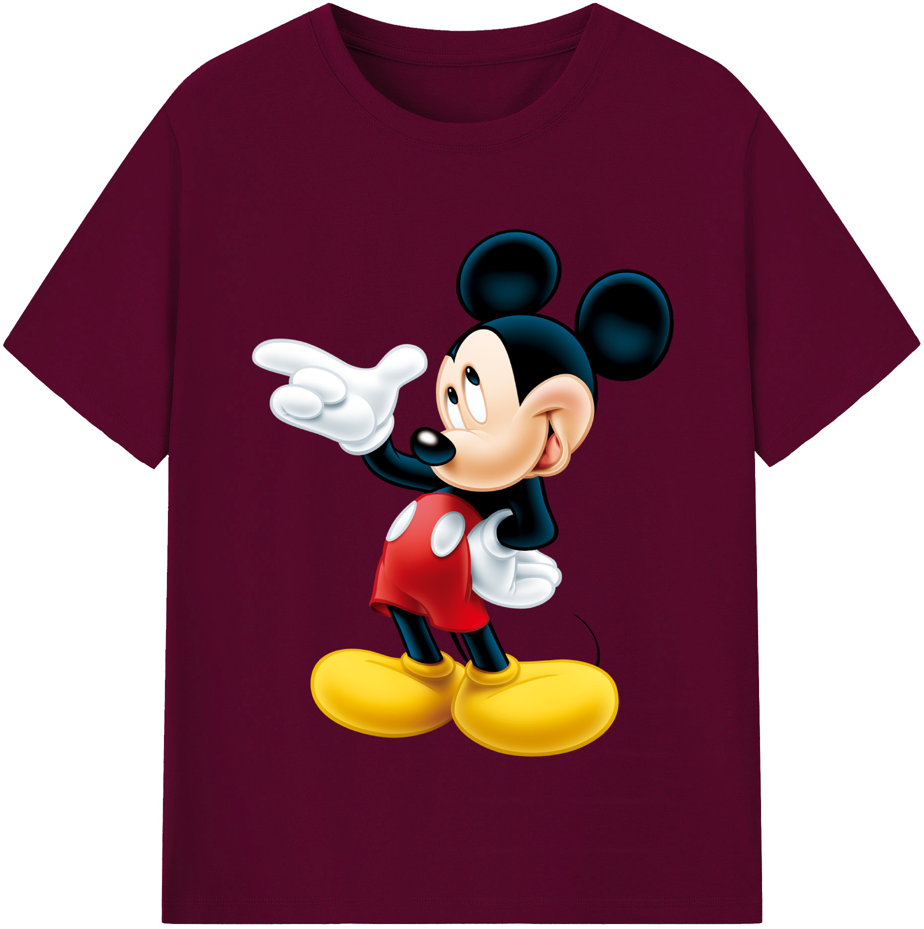 （画像用） ミッキーマウス Mickey Mouse レディースカジュアルプリントTシャツ（綿100％）
